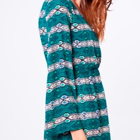 Peach Love California boho bell sleeve M, Native American print - Picture 6 of 9